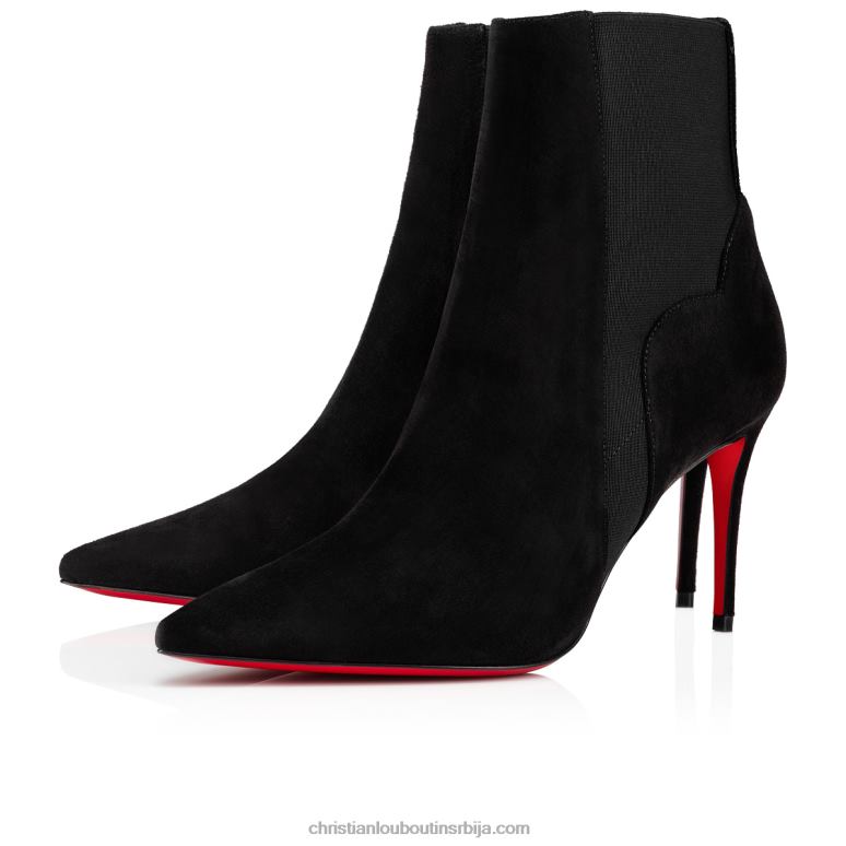 Christian Louboutin цхелсеа цхицк бооти ниске чизме 85 мм - веау велур - црне V0H0P558 Жене