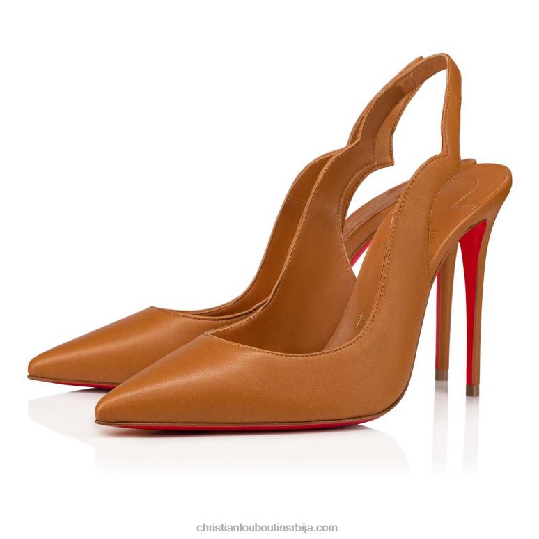 Christian Louboutin хот цхицк слинг 100 мм пумпице - напа кожа - нуде 4 V0H0P83 Жене