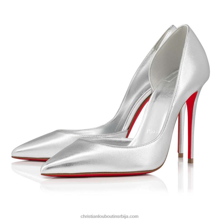 Christian Louboutin ириза 100 мм пумпе - напа кожа - сребрна V0H0P505 Жене