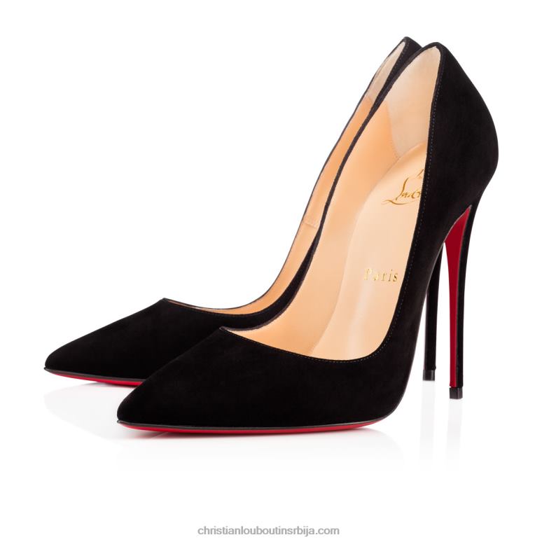 Christian Louboutin со кате 120 мм пумпе - антилоп теле - црне V0H0P472 Жене