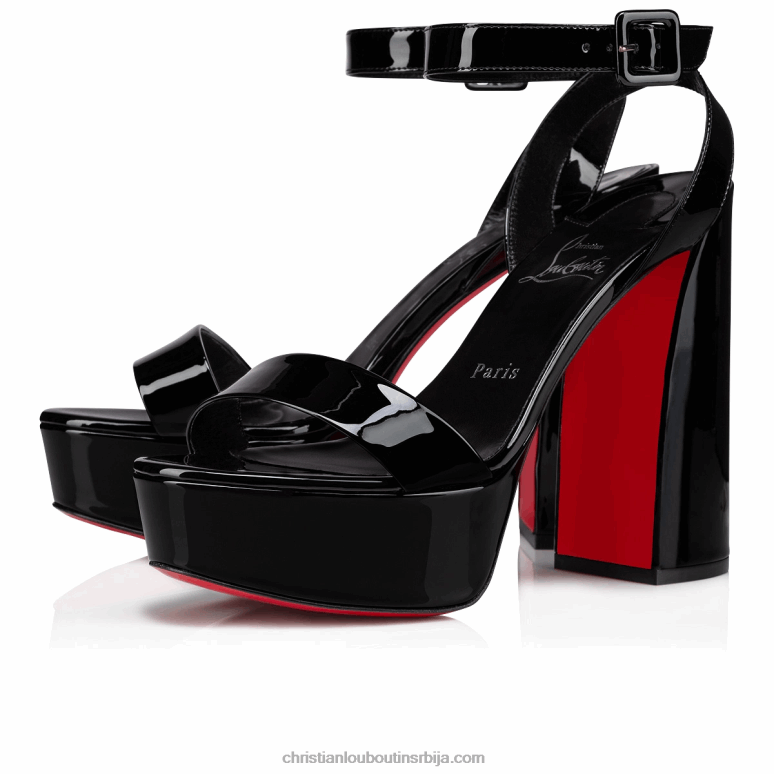 Christian Louboutin сандале мовида сабина 130 мм - лакирана телећа кожа - црна V0H0P604 Жене